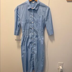 Patrizia Pepe Light Blue Button-Up Shirt Dress